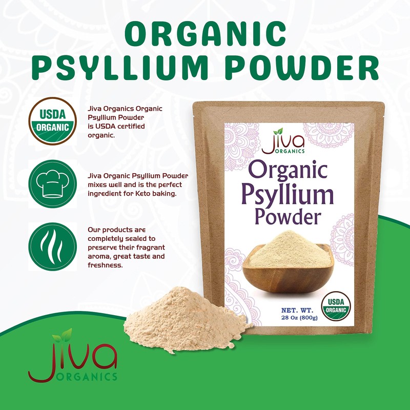 Jiva Organics Psyllium Husk Powder 1.75 LB Bulk Bag -
