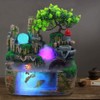 Indoor Waterfall Fountain Tabletop Fountains with LED Lights,Mini Fish Tank,Lighted