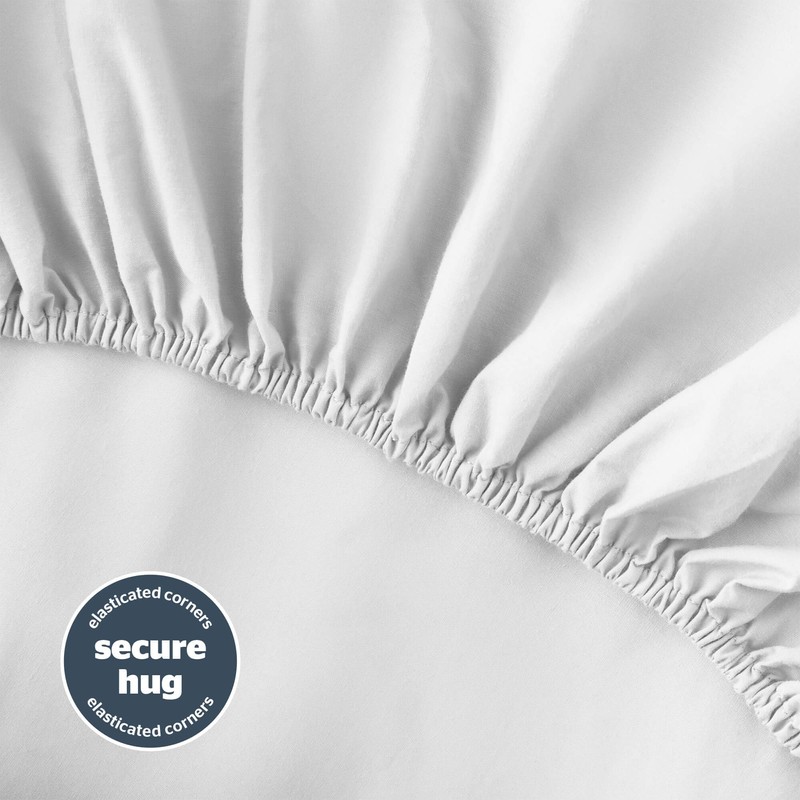 Silentnight Washed Cotton Rich Fitted Sheet - Soft Stylish Linen-Look