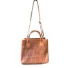 Large Woven Leather Tote Handbag, Tan Brown, Handcrafted Basket Weave