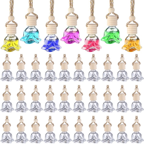 60 Pcs Hanging Car Air Freshener Car Diffuser Bottles Empty