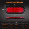 6PCS 6 Inch Oval LED Trailer Tail Lights, 4 Red