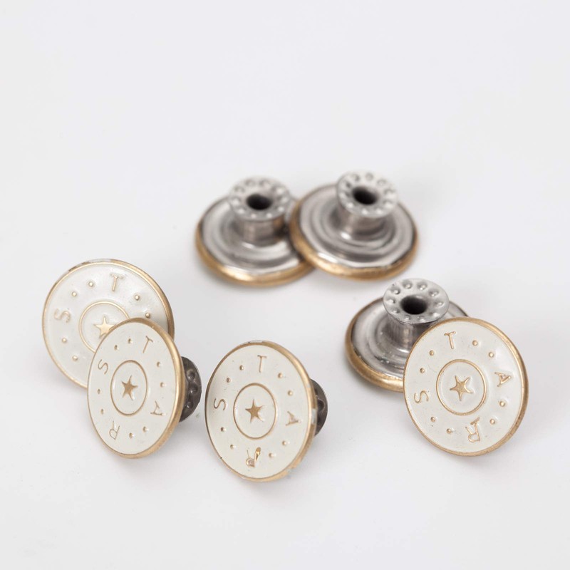 20 Sets 17mm Replacement Jeans Buttons Pants Metal Button Snap