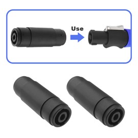 The Lord of the Tools 4 Pieces 4 Pin Audio Connector Replacement PVC Speakons Connector Speakon Female to Female Straight Coupler Cable Connector for Karaoke Concerts