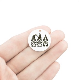 Bohemian Findings Gnome Stainless Steel Charm - 25mm Round - Exclusive Line - Quantity Options - BFS6206 Choose Quantity: 1 Charm