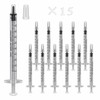 15 Pack 1ml Sringe,1cc Plastic Small Syringes for Scientific Labs,