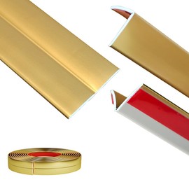 LaRolls Inside Outside Corner Molding Trim & Edge Protector, Peel and Stick, Flexible, Self -Adhesive, Wall Moulding for Baseboard Countertop Door Frame Decoration, Matte Gold, 10ft, AD416G1