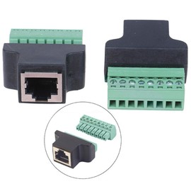 PENGLIN 4PCS RJ45 Male Female to 8 Pins Screw Terminal Adapter for Cat7 Cat6 Cat5 Ethernet Extender,RJ45 8P8C Plug Socket to 8 Pins Socket Connector