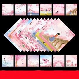 TXDAMAI Origami Paper, Craft Folding Paper, 50 Sheets, 20 x 20 cm, Double-Sided Craft Paper, 12 Colours, High-Quality Folding Sheets for Children Arts and DIY Craft Projects