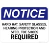 Safety Glasses Hard Hat Sign, 18x24 Inches, 55 mil thick
