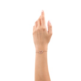 s.Oliver Women’s Bracelet. 925 Sterling Silver/Stainless Steel, Heart, Comes in Jewellery Gift Box, Metal, Cubic Zirconia