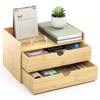 Wisuce Bamboo Desk Organizer - Mini Bamboo Desk Drawer Tabletop
