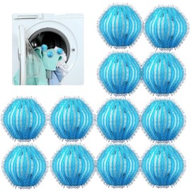 Pet Hair Remover for Laundry,12Pcs Reusable Laundry Lint Remover,Pet Dog Cat Catcher Lint Remover,Washing Machine Hair Catcher,Removes Pet Fur,Dander from Clothes(Blue)