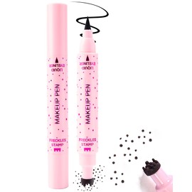 Freckle Eyeliner, 2in1 Dual Ended Faux Freckles Stamp and Liquid Eyeliner, Long Lasting Waterproof Quick Dry Fake Freckle Pen, for Natural Lifelike Sun-kissed Makeup Gift for Women Girl - 04 Espresso