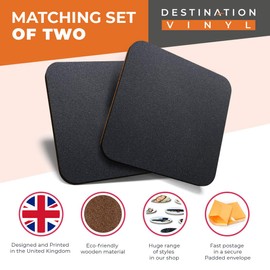 Great Coasters (Set of 2) Square/Glossy Quality Coasters/Tabletop Protection for Any Table Type - Plain Grey Charcoal Colour Grey Black #15504