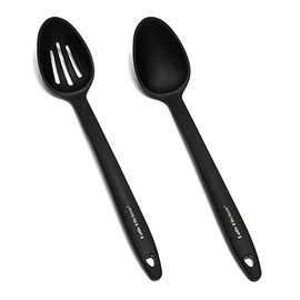 Daily Kitchen Cooking Spoons Set Heat Resistant Silicone and Stainless Steel Core - Best Serving Spoon with Rubber Grip - Flexible Silicone Spoon for Non Stick Cookware – Spoons for Cooking – 2-Set