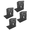 4 Pcs Metal Bookends Anti Slip Exquisite Unique Design Black