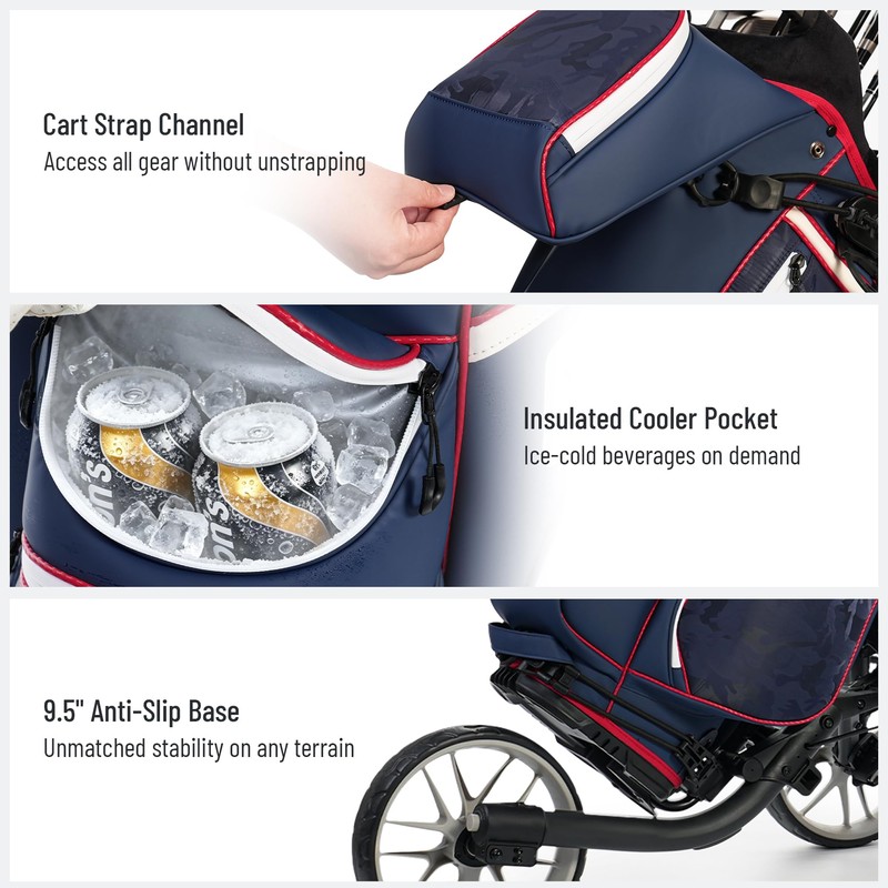 uniHimal 14-Way Golf Cart Bag with Full Length Padded Divider
