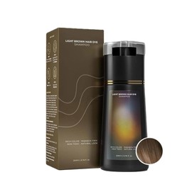 Hair Dye Shampoo, Hair Care, Natural Hair Color Shampoo for Gray and White Coverage, Suitable for Women & Men 200ml (Light Brown)