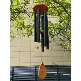 Memorial Tree of Life Wind Chimes Outdoors Large Deep Tone, Wooden Sympathy Wind Chimes Gift in Memory of Mom/a Loved One Clearance, Memorial Wooden Bamboo Retirement Windchimes for Outside Decor