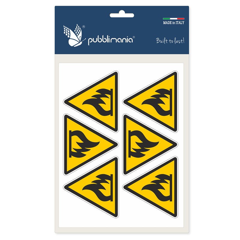 Pubblimania Fire Hazard Combustible Materials - Labels for Outdoor Indoor
