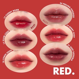 rom&nd Juicy Lasting Tint #12 Cherry Bomb - K-Beauty Vibrant Red Lip Stain for Pure, Glossy, Long-Lasting Hydration & Effortless Natural Radiance