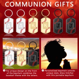 Miss Chipmunk Initial Keychain Gifts for Men,Baseball Letter Dog Tag Mens Keychain,Mens Accessories Christmas Gifts(Black S)