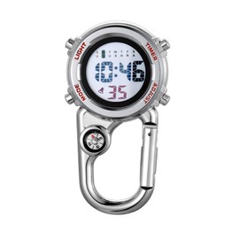 Lancardo Carabiner Watch, Analog Clip, Nurse Watch, Luminous Carabiner, Watch, Key Holder, Flashlight, School Commute, Outdoors, b
