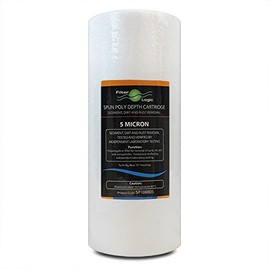 SP10BB05 – FilterLogic 10” Big Blue Spun Poly 5 Micron Sediment Water Filter fits Standard housings - Whole House Filters, Reverse Osmosis Systems & Aquarium Filters,Removes:Sediment