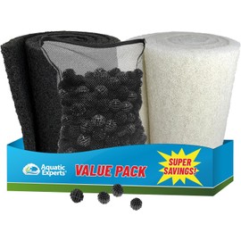 Aquatic Experts Classic Koi Pond Filter Pad COARSE – Bulk Roll Pond Filter Media, Rigid Ultra-Durable Latex Coated Fish Pond Filter Material US (Pond Bundle 1, Coarse (Black))