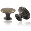 Zorveiio 8 Pcs Round Antique Cabinet Knobs 1.18" Diameter Bronze