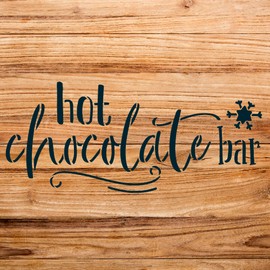 Hot Chocolate bar Stencil for Wood Signs and Holiday Crafts, Reusable Mylar Template, Ideal for DIY Christmas Home Decor Projects - Size A3 (16.5" x 9.5")