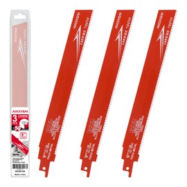 AIKENSAI 3-Pack 9 Inch 8TPI Carbide Sawzall Blades for Thick Metal Carbide Reciprocating Saw Blades for Cast Iron and Alloy Steel Compatible with Milwaukee Makita Dewalt Ryobi etc