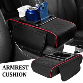 Unbranded Car Armrest Cushion Leather Cover Center Console Box Pad Protector US  Universal