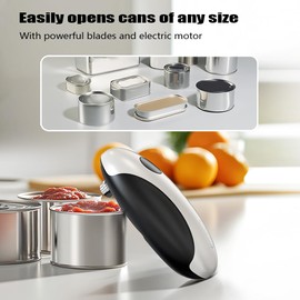 Electric Can Opener, Rechargeable Can Opener Electric Fits Most Can Sizes with Smooth Edge, USB-C Fast Charge Can Opener,One-Touch Automatic Can Openers for Seniors