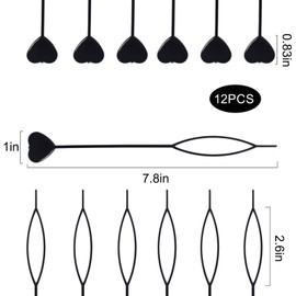 AxiyanX Quick Topsy Tail Hair Tool,12pcs Hair Beader Tool for Braiding Hair Beads on Braids,Hair Pull Through Tool for Kids Girls Styling Hair Topsy Tail Ponytail Styling Maker (Black-12pcs)