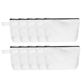 uxcell Canvas Makeup Bags, 10pcs Travel Cosmetic Bags Bulk, Multipurpose Plain Toiletry Zipper Pouches Blank DIY Craft Bags Pencil Bag for Women Teens, White(7.5 x 5 x 1.8inch)