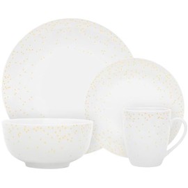 Pemberly Row Porcelain Dinnerset 16 Piece in Coupe Diamond Confetti