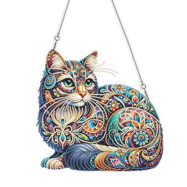 Diamond Board Painting Pendant Kit, DIY 24x25CM Hanging Gem Painting