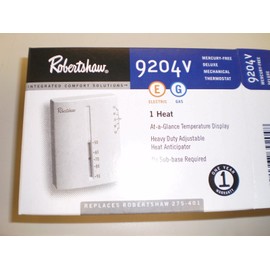 Robertshaw 9204V 24-Volt AC Heating Only Deluxe Mechanical Thermostat, SPST (...