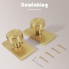 Newlaking Satin Brass Zinc Alloy Dummy Door Knob, Round Non-Locking