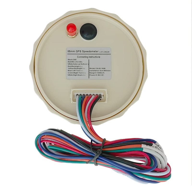 ELING 85mm GPS Speedometer 0-160km/h Odometer 9-32V with Red/Yellow Backlight