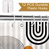 Avezano Mid Century Abstract Shower Curtain Modern Minimalistic Arch Home