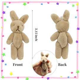 YGbridge Mini Plush Bunny, 12 Pcs Tiny Stuffed Animals, 3.1 Inch Easter Bunny Doll, Soft Rabbit for Easter, Birthday, Wedding Decorations