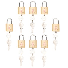 DUALCROWN 8 Pack luggage lock TSA approved+Key Padlock,travel lock TSA approved +suitcase lock TSA approved for Luggage, Suitcase, Carry On, Backpack, Laptop Bag. 8 pack gold