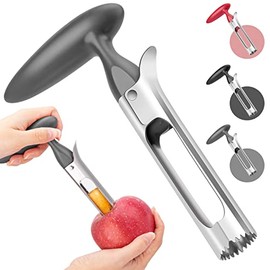Apple Corer Cutter, Professional Apple Cutter，with Comfortable Handle Premium Apple Corer Remover, Durable Sturdy Fruit Cutter Kitchen Gadgets -LIANGKEN (Grey)
