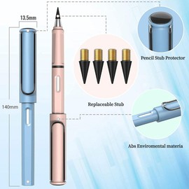 JOCXZI Eternal Pencil, Eternal Pencil with Eraser, Pencil Set, Inkless Pencil without Sharpening, Infinity Pencil with Elegant Look, Magic Pencil (Pack of 6)