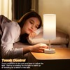 White Touch Bedside Lamp for Bedroom - 3 Way Dimmable