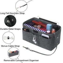 Betoores Bag Organiser for Women’s Handbags, For Speedy Neverfull Bags, Mid-Grey
