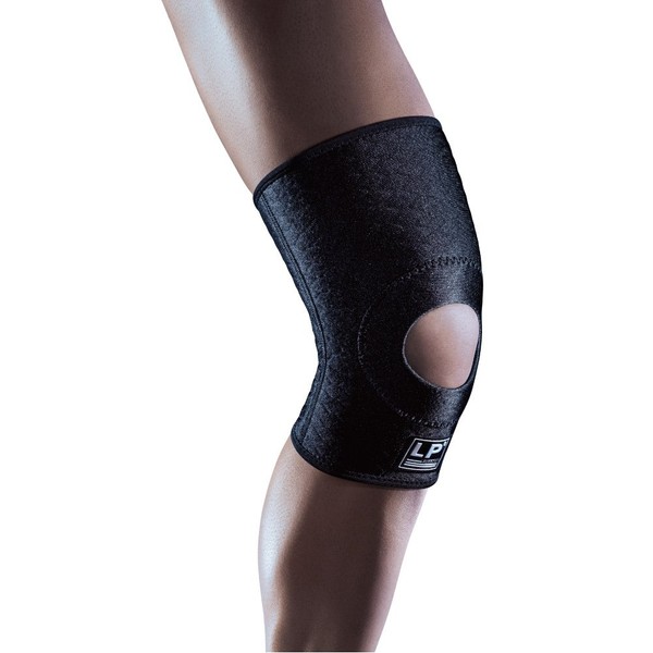 LP SUPPORT 708CA Extreme Knee Support Compression Sleeve - Breathable CoolPrene Athletic Brace Knee (Black - Size M)